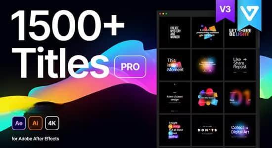 1500个现代字幕条标题呼出指示线文字排版动画AE脚本 Titles Pro V3+AI源文件 1500个现代字幕条标题呼出指示线文字排版动画AE脚本 Titles Pro V3+AI源文件