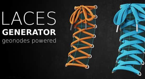 Blender插件-程序化鞋带生成器 Laces Generator v1.0 Blender插件-程序化鞋带生成器 Laces Generator v1.0