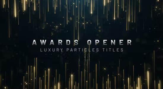 AE模板-抽象金色线条粒子背景文字标题开场片头动画 Awards Luxury Titles