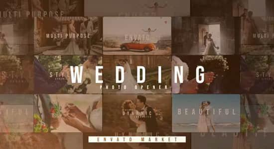 浪漫婚礼爱情照片电子相册图片幻灯片展示开场片头AE模板 Wedding Slideshow 浪漫婚礼爱情照片电子相册图片幻灯片展示开场片头AE模板 Wedding Slideshow