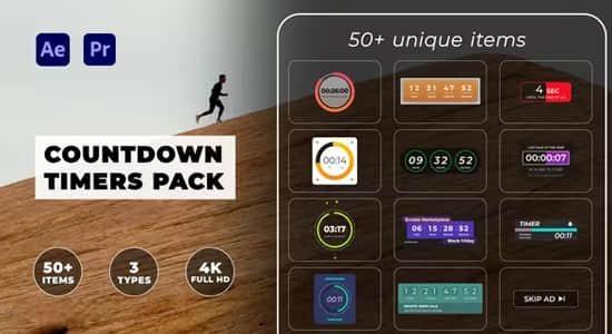 AE/PR模板-50组现代可视化设计数字时间倒计时图形动画 Countdown Timers Pack AE/PR模板-50组现代可视化设计数字时间倒计时图形动画 Countdown Timers Pack