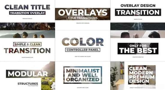 达芬奇模板-9组创意镂空文字标题转场过渡预设 Overlay Title Transitions