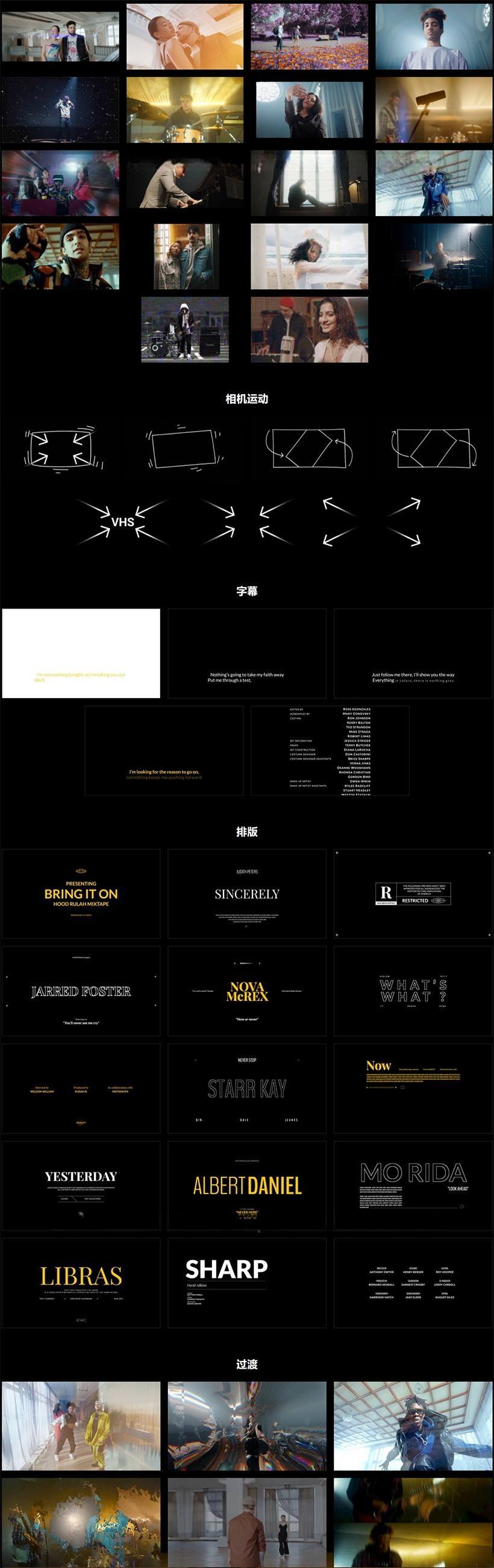 FCPX插件-短视频音乐MV宣传文字标题转场预设特效包装动画 mMusic Video 1