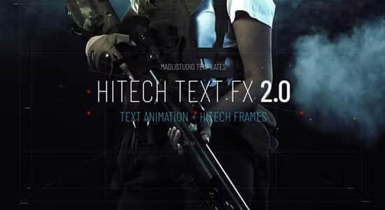 AE模板-科技感十足文字标题闪烁显示动画 Hitech Text FX 2