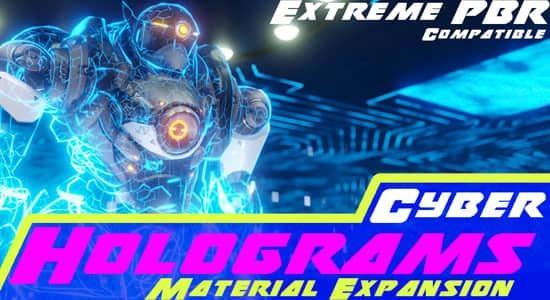 Blender插件-三维全息科幻投影材质工具 Cyber Holograms Blender插件-三维全息科幻投影材质工具 Cyber Holograms