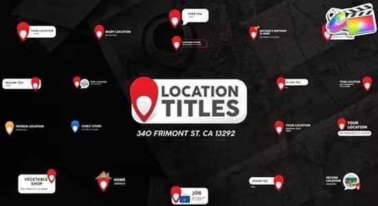 FCPX插件-20种位置定点坐标文字标题动画 Location Titles