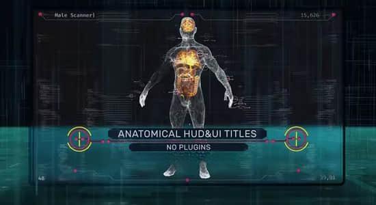 AE模板-科技感人体骨骼解剖器官HUD界面文字动画 Anatomical HUD UI Titles AE模板-科技感人体骨骼解剖器官HUD界面文字动画 Anatomical HUD UI Titles