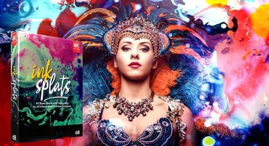 4K视频素材-50个彩色水墨滴落飞溅散开特效合成动画BBV68 4K视频素材-50个彩色水墨滴落飞溅散开特效合成动画BBV68