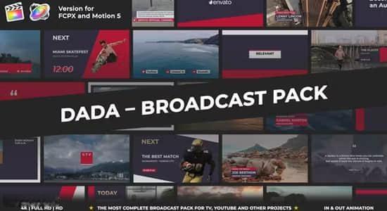 FCPX插件-120个电视广播节目栏目边栏标题字幕条包装动画 Broadcast Pack FCPX插件-120个电视广播节目栏目边栏标题字幕条包装动画 Broadcast Pack