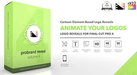 FCPX插件-90种动漫卡通元素LOGO标志小片头展示动画ProBrand Reveal V4 FCPX插件-90种动漫卡通元素LOGO标志小片头展示动画ProBrand Reveal V4