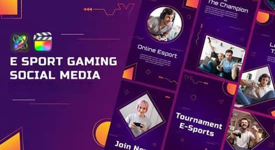 FCPX插件-9组竖屏电子竞技游戏图文排版封面动画 E-Sport Gaming Stories