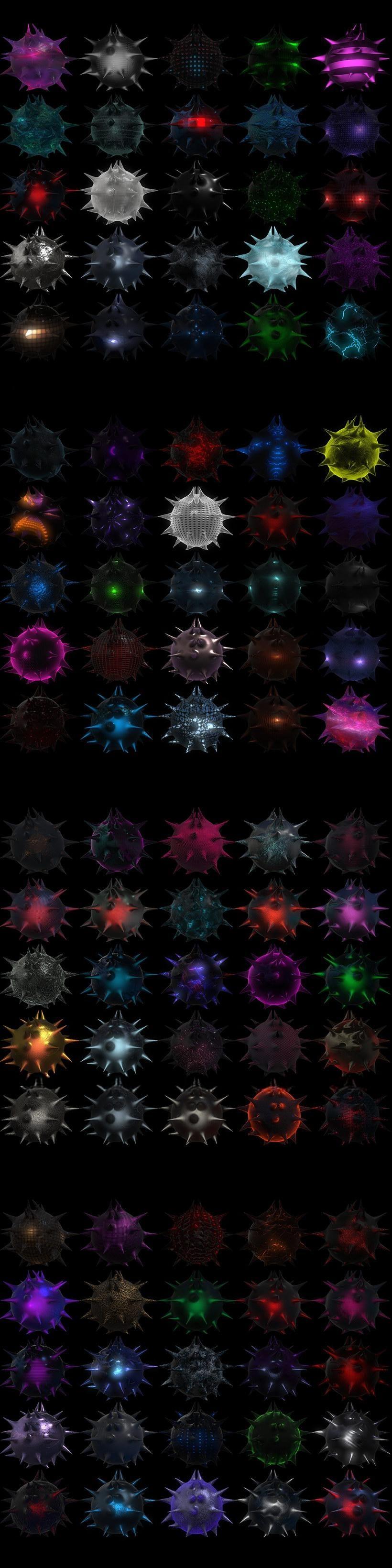 三套783种运动设计科幻金属E3D材质纹理贴图预设包 VFXER Element 3D Materials Bundle