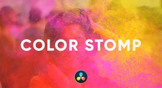 达芬奇模板-炫彩飞溅粒子粉尘快闪图文展示片头Color Explosions Stomp Opener