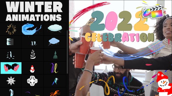 FCPX插件-25个冬日圣诞新年节日MG图形元素动画 Christmas Winter Animations FCPX插件-25个冬日圣诞新年节日MG图形元素动画 Christmas Winter Animations