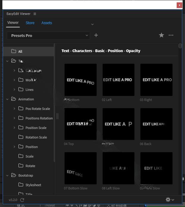修复版AE脚本-2000种图层LOGO物体运动文字标题淡入淡出动画预设 Presets Pro
