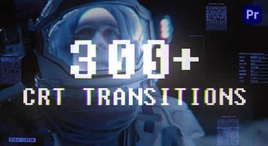 PR模板-300个复古画面故障损坏干扰视频转场预设 CRT Transitions