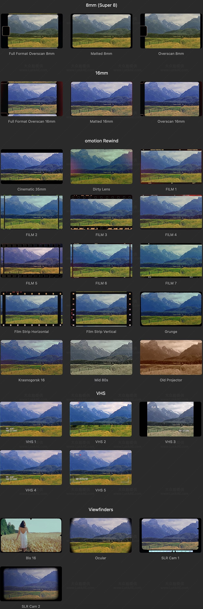 FCPX插件-30个复古怀旧老电影胶片录像带边框刮痕光效噪点视觉特效 FCPX插件-30个复古怀旧老电影胶片录像带边框刮痕光效噪点视觉特效