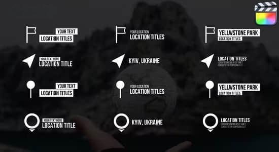 FCPX插件-24个位置坐标点文字标题动画 Location Titles FCPX插件-24个位置坐标点文字标题动画 Location Titles