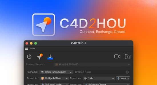 C4D与Houdini无缝桥接插件 C4D2HOU V1.04 C4D与Houdini无缝桥接插件 C4D2HOU V1.04