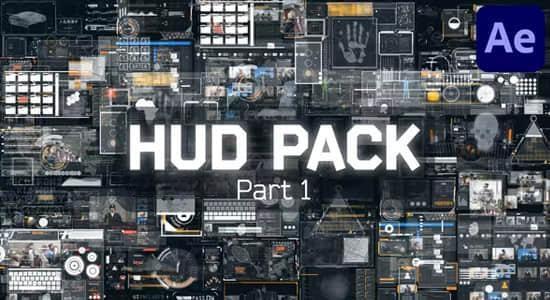 AE模板-56种HUD未来科技感元素UI动画 HUD Pack 1 AE模板-56种HUD未来科技感元素UI动画 HUD Pack 1