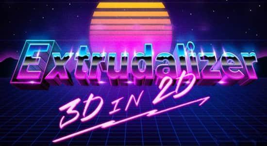 图层三维立体深度拉伸挤出效果AE脚本 Extrudalizer v1.0.1+使用教程 图层三维立体深度拉伸挤出效果AE脚本 Extrudalizer v1.0.1+使用教程