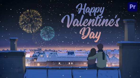 AE/PR模板-浪漫情人节二维场景卡通人物动画片头Happy Valentine\'s Day Card Animation AE/PR模板-浪漫情人节二维场景卡通人物动画片头Happy Valentine\'s Day Card Animation