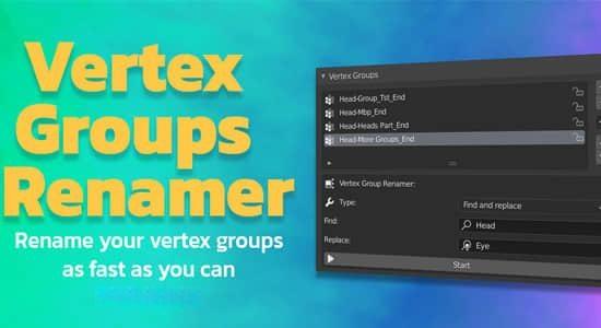 Blender插件-快速给定点组批量重命名工具 Vertex Groups Renamer – Vgr Blender插件-快速给定点组批量重命名工具 Vertex Groups Renamer – Vgr