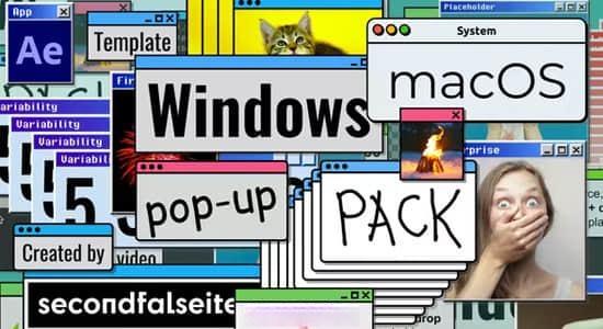 AE模板-个性化电脑弹窗动画 Windows macOS Pop-up Pack