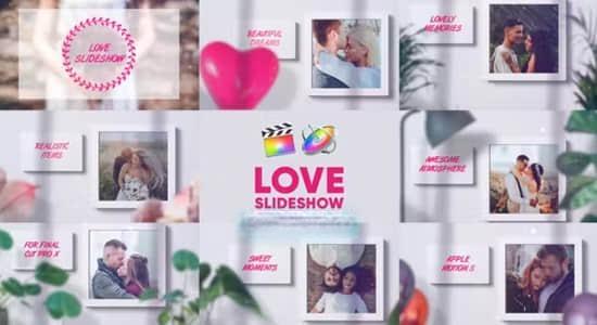 FCPX插件-浪漫爱情相框照片电子相册模板组合动画 Love Slideshow