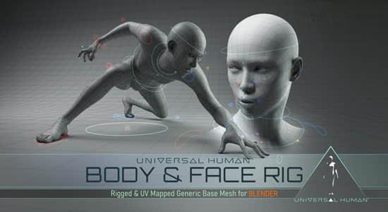 人物角色面部肢体绑定Blender插件 Universal Human Body & Face Rig v2.1.1 人物角色面部肢体绑定Blender插件 Universal Human Body & Face Rig v2.1.1