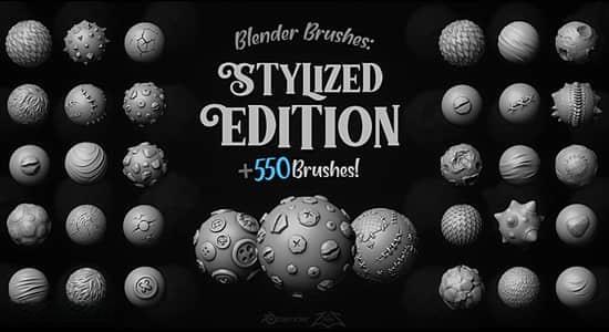 550个Blender笔刷预设 Blender Brushes Stylized Edition