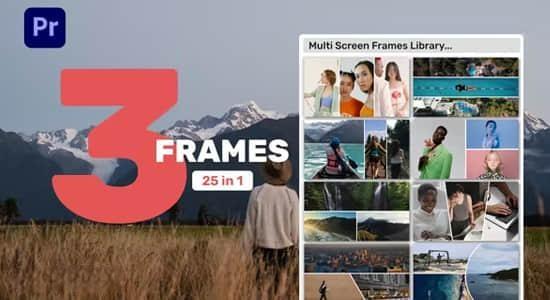 PR模板-画面组合动态视频3分屏展示动画预设 Multi Screen Frames Library PR模板-画面组合动态视频3分屏展示动画预设 Multi Screen Frames Library