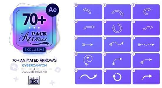 AE模板-70组多风格箭头图形动画 Arrow Pack After Effects