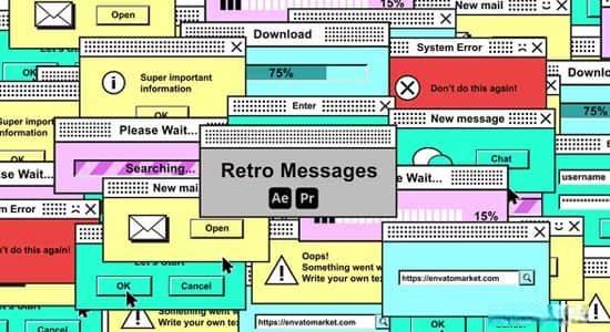 12组复古风格Windows弹窗图形动画AE/PR模板 Retro Messages 12组复古风格Windows弹窗图形动画AE/PR模板 Retro Messages