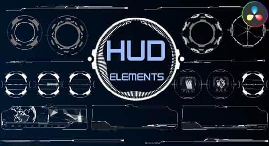 达芬奇模板-40种未来科技感HUD界面元素动画 HUD Elements for DaVinci Resolve 达芬奇模板-40种未来科技感HUD界面元素动画 HUD Elements for DaVinci Resolve