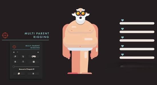 AE脚本-人物角色绑定多属性控制工具 Multi Parent Rigging v1.4.4