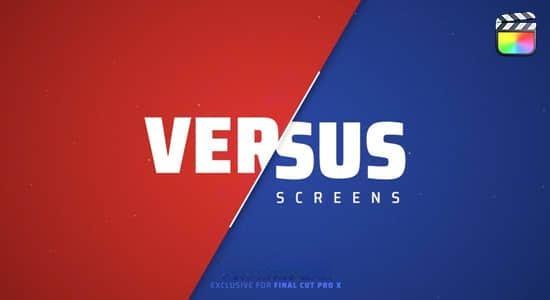 FCPX插件-30种对战比赛双方选手信息介绍展示包装动画预设