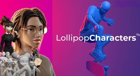 三维人物角色模型Blender预设 Lollipop Characters V1.1.2 三维人物角色模型Blender预设 Lollipop Characters V1.1.2