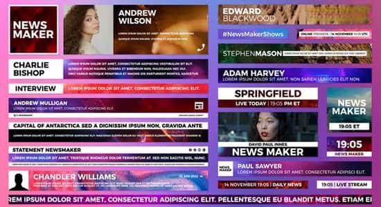 新闻媒体采访信息人名字幕条资料信息动画AE模板 新闻媒体采访信息人名字幕条资料信息动画AE模板