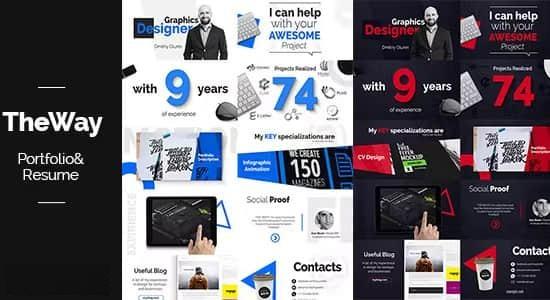 AE模板-个人简历作品展示信息包装动画 TheWay - Portfolio & Resume