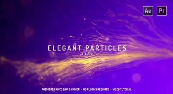 AE/PR模板-唯美漂亮抽象线条粒子文字标题开场展示片头动画