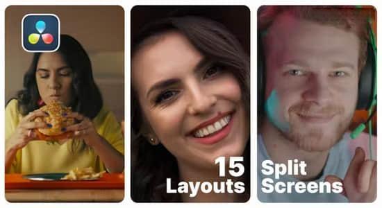 15种达芬奇视频分屏模板预设 Split Screen for Davinci Resolve 15种达芬奇视频分屏模板预设 Split Screen for Davinci Resolve
