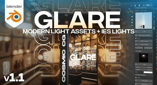 Blender插件-现代室内灯具灯光效果工具 Glare V1.1 - Modern Light Asset + Ies Light Blender插件-现代室内灯具灯光效果工具 Glare V1.1 - Modern Light Asset + Ies Light