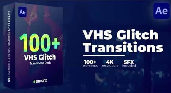 100种复古录像带故障干扰毛刺损坏视频转场预设AE/PR模板 VHS Glitch Transitions 100种复古录像带故障干扰毛刺损坏视频转场预设AE/PR模板 VHS Glitch Transitions