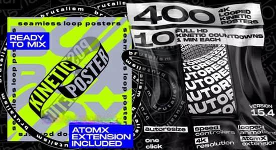 AE脚本-410种创意时尚海报封面文字排版设计循环动画Seamless Loop Kinetic Posters v15.4 AE脚本-410种创意时尚海报封面文字排版设计循环动画Seamless Loop Kinetic Posters v15.4
