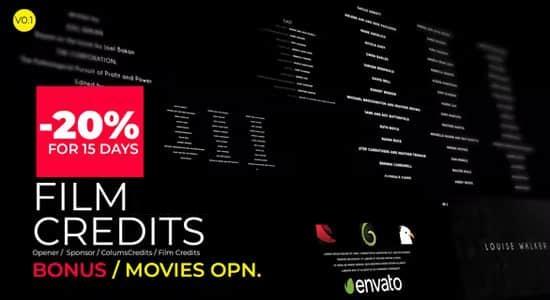 AE模板-电影开场片头片尾文字标题滚动效果 Film Credits And Movies Opener