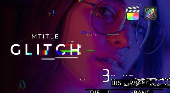 FCPX插件-30种科技感信号故障干扰毛刺损坏文字标题动画预设