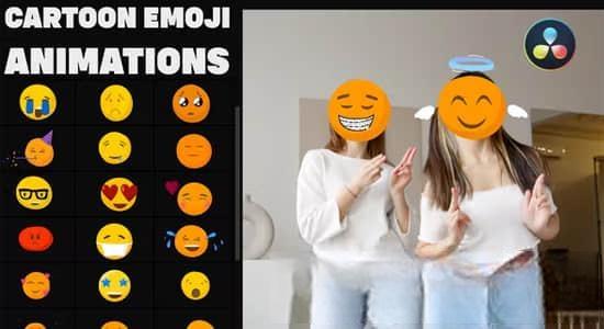 达芬奇模板-有趣卡通创意表情贴纸动画 Cartoon Emoji Animations