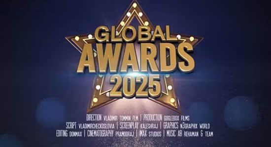 金色粒子五角星颁奖典礼包装开场介绍片头AE模板 Awards Promo