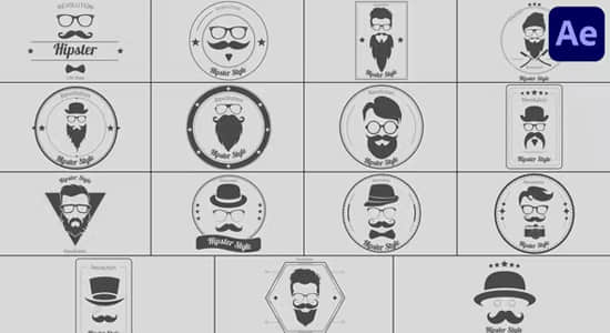 AE模板-创意理发店个人形象徽章标题动画 Barbershop Badge Titles AE模板-创意理发店个人形象徽章标题动画 Barbershop Badge Titles